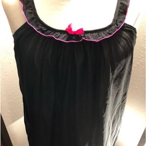 Smart & Sexy Sleepwear sz M black sheer babydoll top